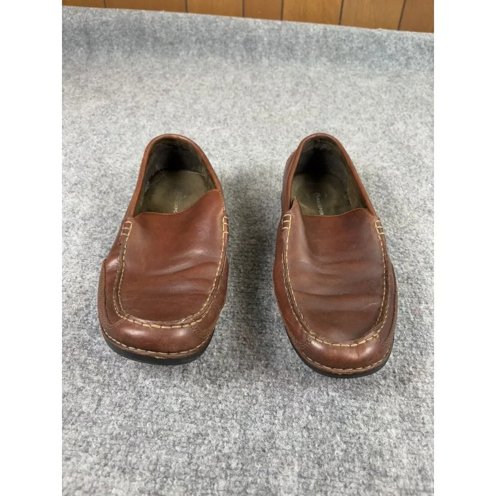Rockport Shoes Mens 11.5M Brown Leather Driving Loafers Moccasins Preppy Classic